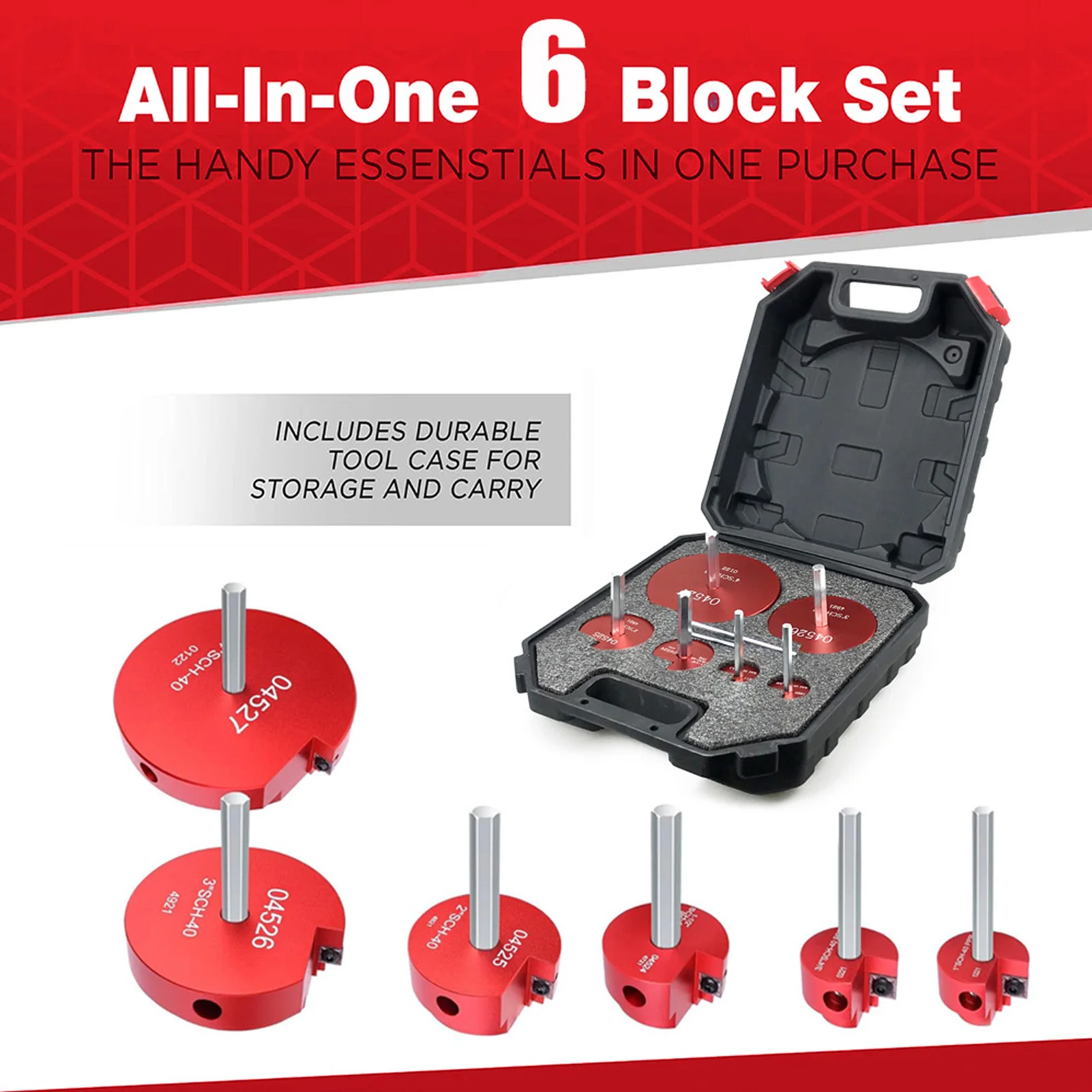6 Stuks Pvc Pijp Ruimer Set Cutter Tool Aluminium Fitting Socket Saver 3/4in 1in 1‐1/2in 2in 3in 4in Voor 1/2in Boor