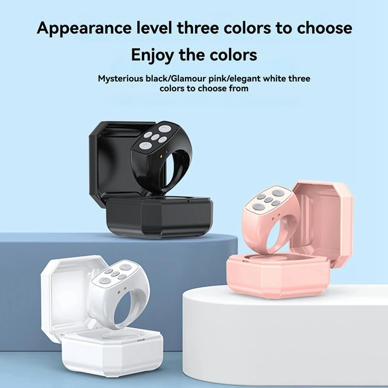 JAJA Ring Mobile Phone Bluetooth Remote Control Mini Charging Case Camera Remote Shutter For Remote E-Book Page Turning