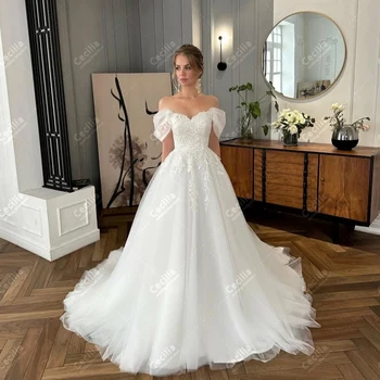 Exquisite Wedding Dresses For Women Sweetheart Bridal Gowns Lace Appliques Vintage Robes Off The Shoulder Vestidos De Novia