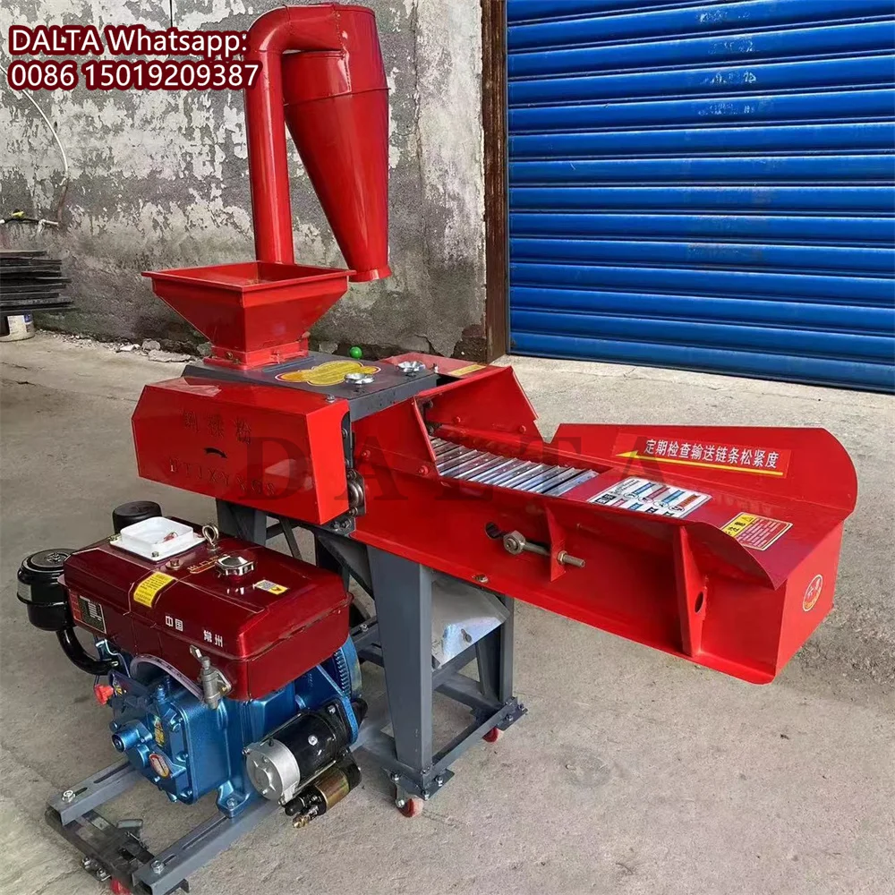 8HP дизельный двигатель, высокоскоростная дробилка для травы, резак для резки сена, тестомес для фермы
