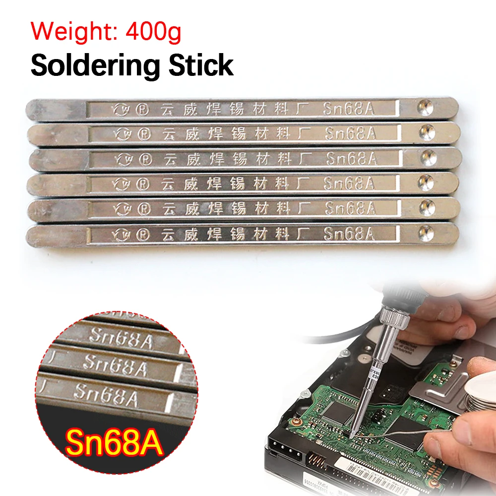 Sn63A/Sn68A High Purity Tin Solder Rod Pure Tin bar No Lead Soldering Low Melting Point Antioxidant Welders Welding Wire Tool