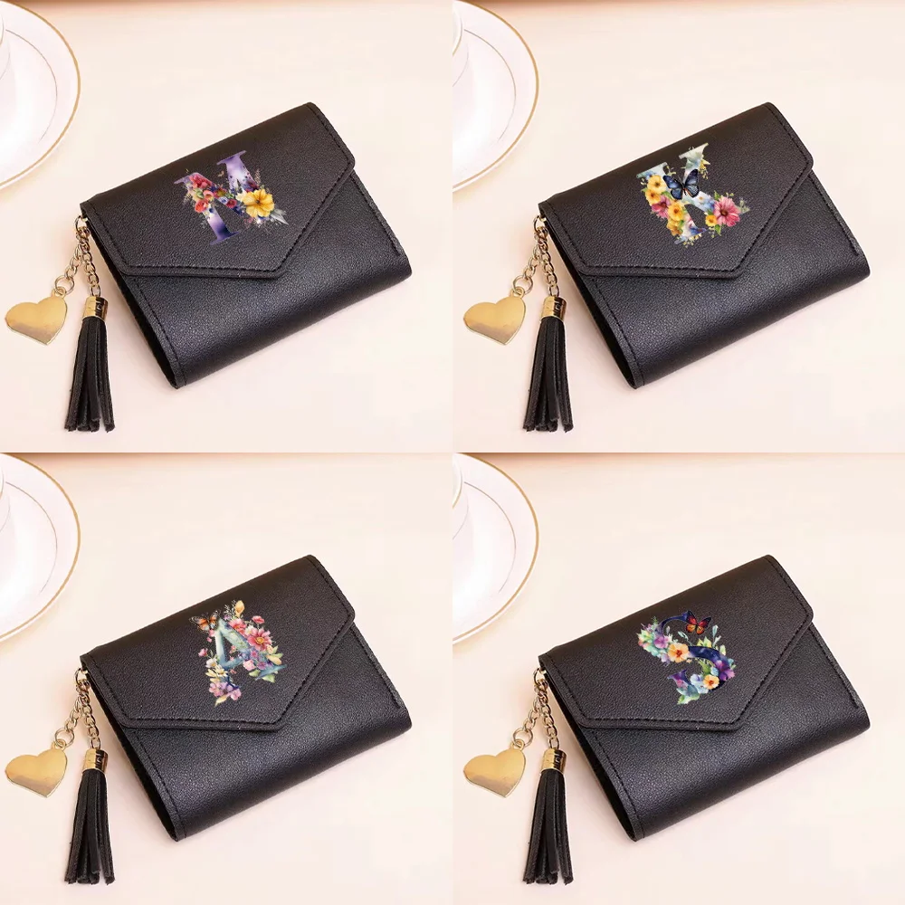 

Multi Slot Card Case Wallets for Women Purses Solid Cute Small Wallet PU Clutch Purse Butterfly Series Coin Pocket