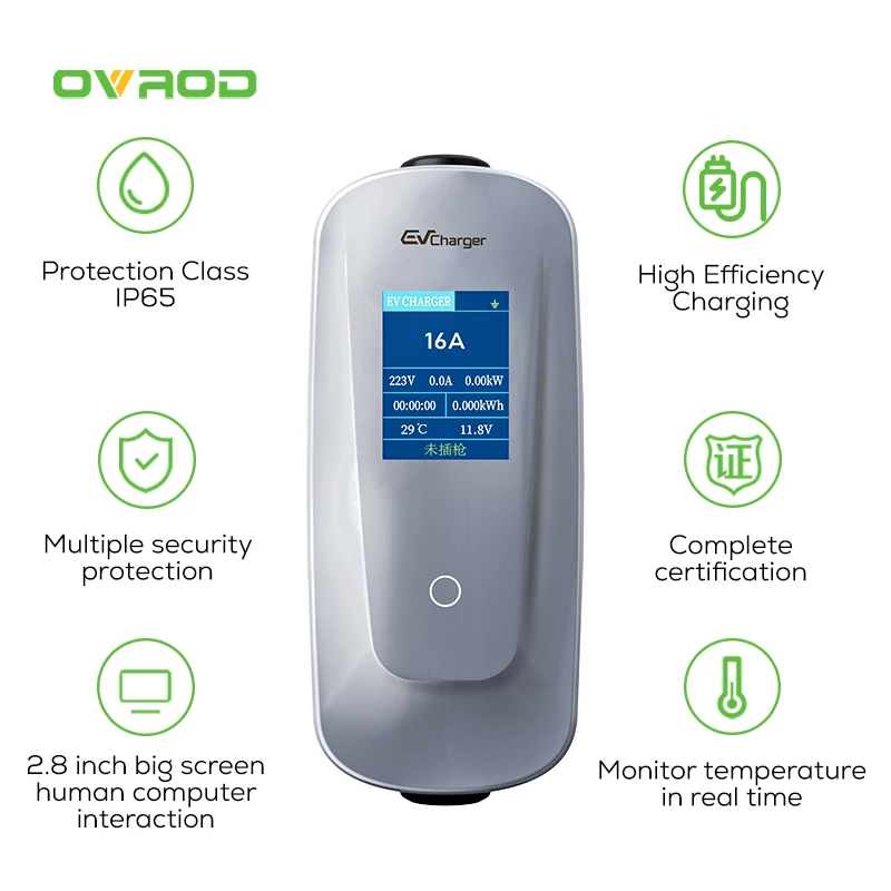 Ovrod 2024 المنتجات الرائجة 9.6KW Tesla Type1 مع محطة شحن محمولة 40A تيار قابل للتعديل شاحن Tesla Ev #6