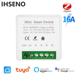 IHSENO 16A Zigbee 3.0 DIY Mini Switch For Tuya Smart Life Timing Wireless Control Relay Automation Work With Alexa Google Home