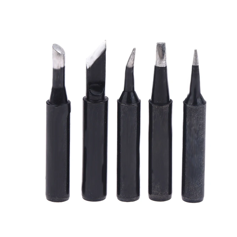 5Pcs Copper Black Lead-Free Soldering Iron Tip 900M-T-I 900M-T-IS 900M-T-K Welding Solder Station Iron Tips Replace Repair Tools
