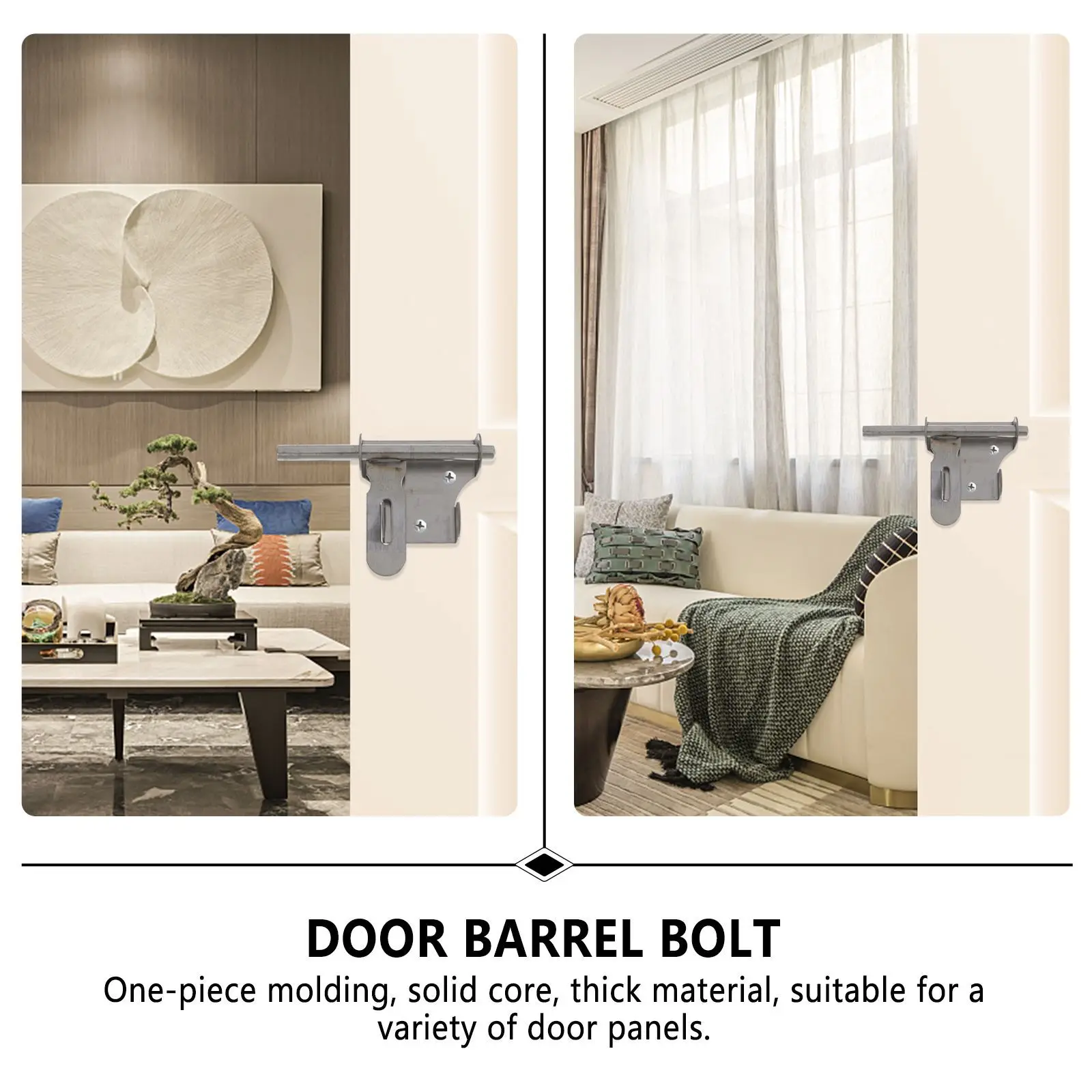 

1Pcs Door Bolt 304 Stainless Steel Solid Core Sturdy Door Safety Lock Window Latch Barrel Bolt for Wooden Iron Doors