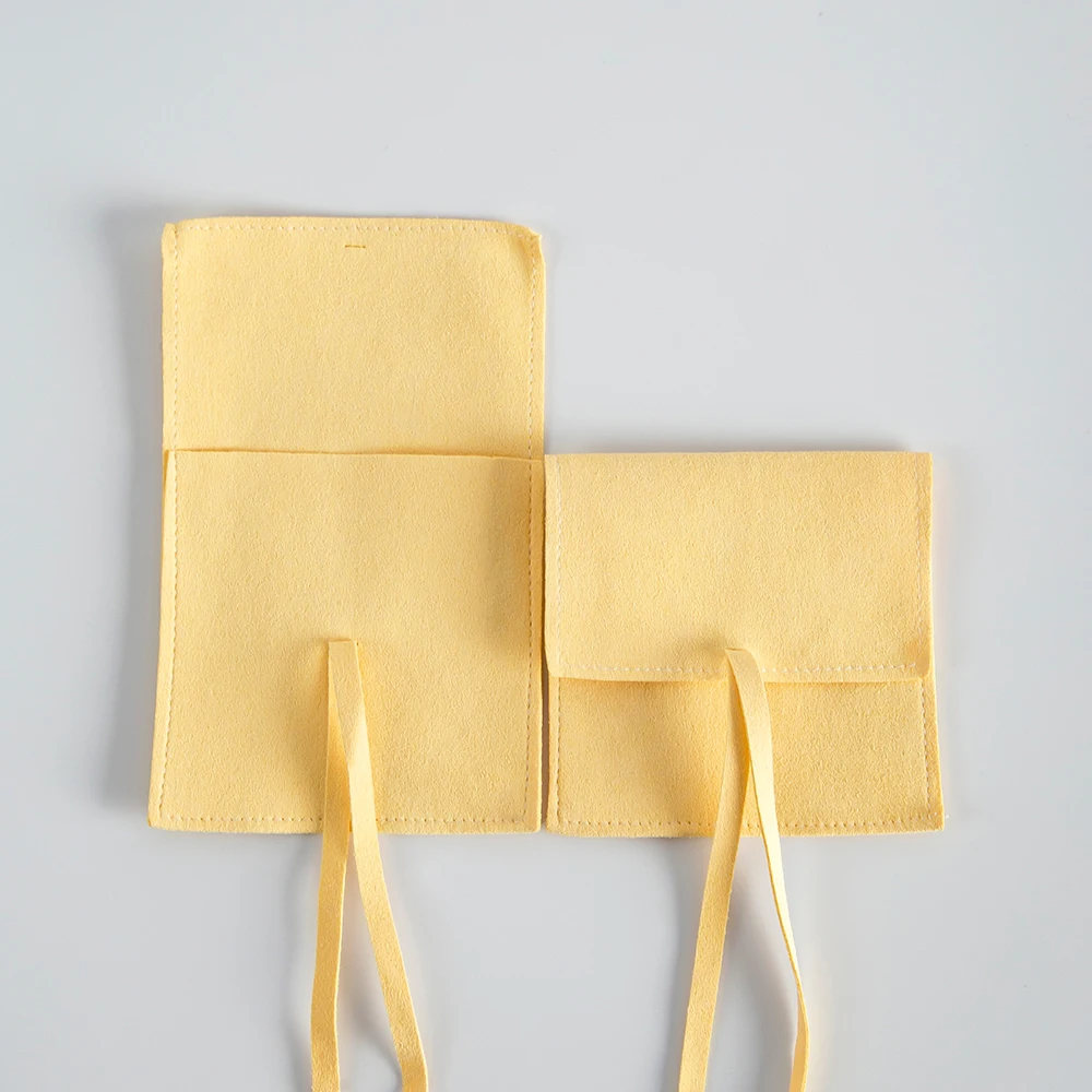 10Pcs Elegant Drawstring Microfiber Envelope Jewelry Storage Pouches