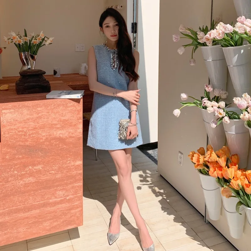 

Lulex iny Sequin Knitted Hollow out Svel Dr Ele Lady Sle Women's Skirt Beige Blue Pink High Waist Thi...