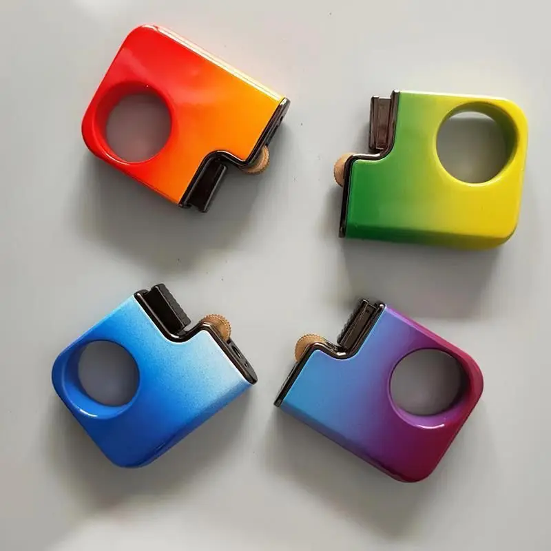 Unique Ring Design Flint Lighter, Gradient Orange Metal Refillable Lighter, Pocket-Sized Creative Lighter for a Unique Gift