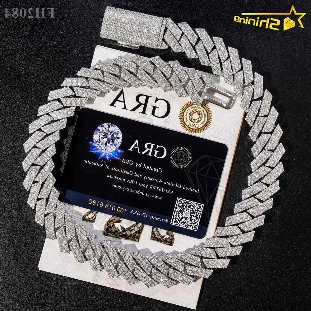 

Большой размер 20 мм, оптовая цена, ювелирные изделия в стиле хип-хоп, стерлинговое серебро 925 пробы, муассанит, бриллиант, кубинская цепочка