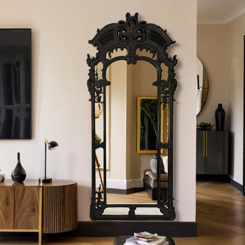مرايا أرضية عتيقة لكامل الجسم، مرايا واقفة فاخرة للأميرة الاسكندنافية لكامل الجسم، تصميم ذهبي، ديكور غرفة Espejos De Piso