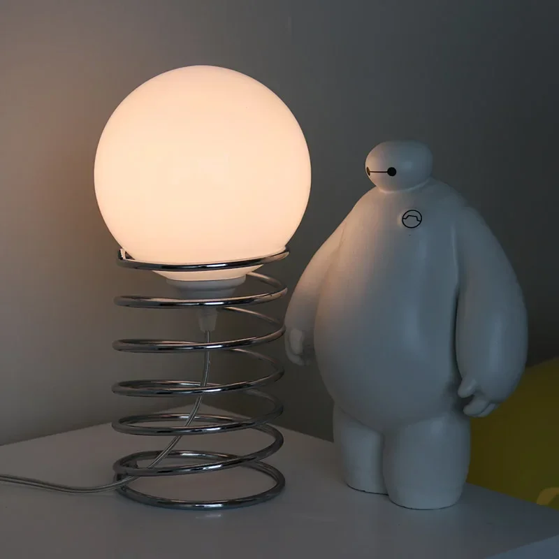 Ins Bauhaus Spring Table Lamp Vintage Nordic Modern Minimalist Homestay Glass Living Room Bedroom Bedside Lamp Drop Shipping