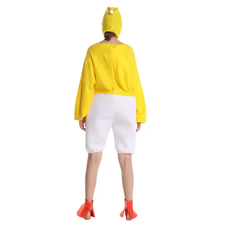 Halloween Children's Day Stage Performance Adult Men Animal Small Yellow Chicken Roast Funny chick Onesie Costume Claw included