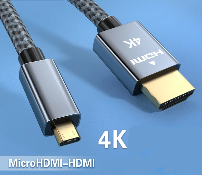 Micro HDMI To HDMI2.0 High-definition Cable Cable Tablet Notebook Camera D-type Hdmi Cable 4K60HZ Camera Notebook Projection