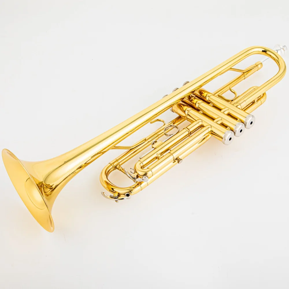 B-Flat Lackierte Trompete für Anfänger, Kinder und Schüler, Gold/Silber/Schwarz/Gelb, Tragbare Blechblasinstrumente