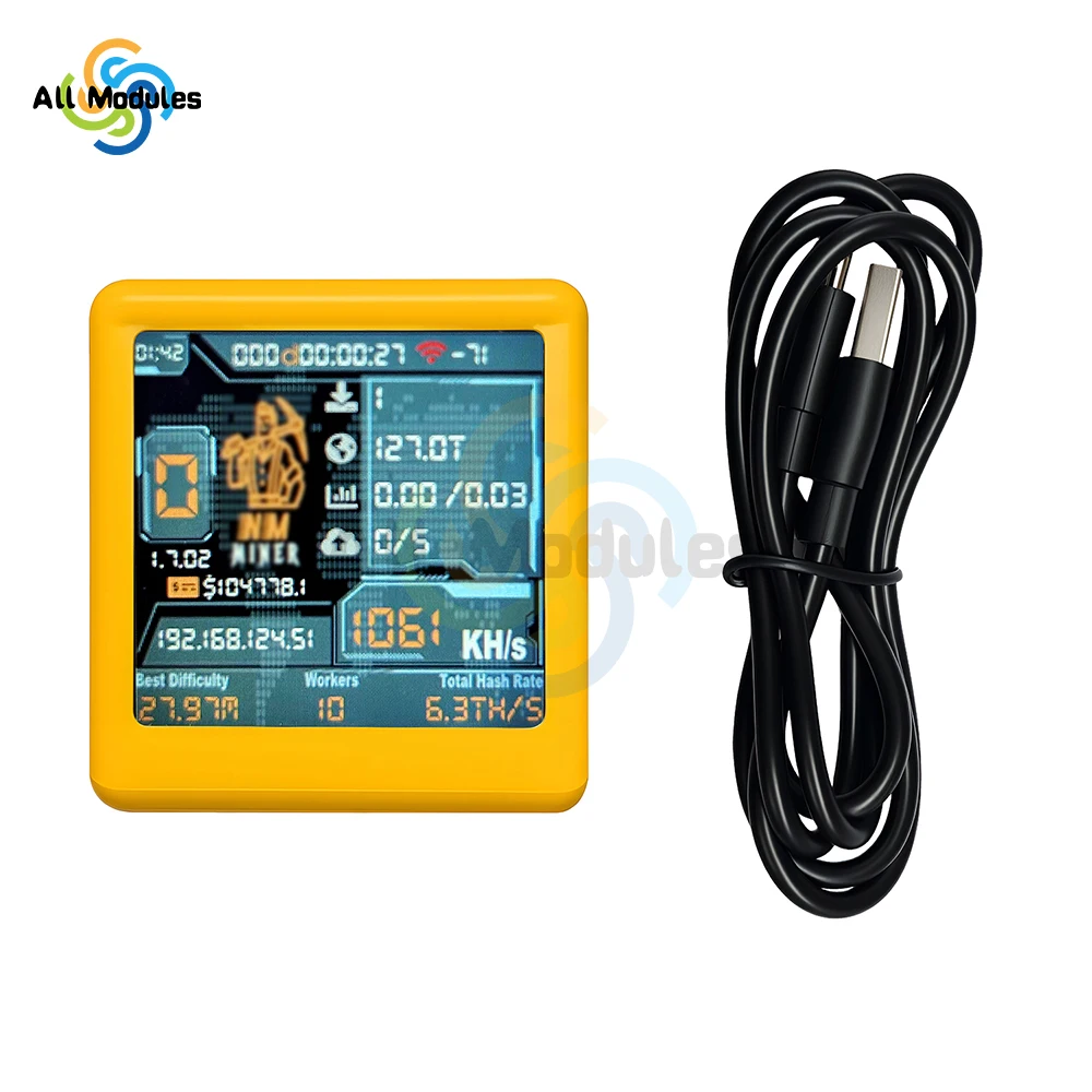 

ESP32 Development Board 1.54-inch/2.8 Inch Touch Screen WiFi Bluetooth Miner Module 1060kh/s Desktop Clock Gift