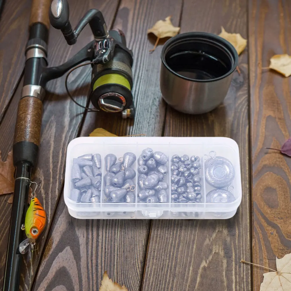 81 قطعة الغطاسون الصيد القابلة للإزالة الأوزان عدة جولة سبليت النار ثقالة البيض الصيد معالجة مجموعة باس الصيد معالجة اكسسوارات