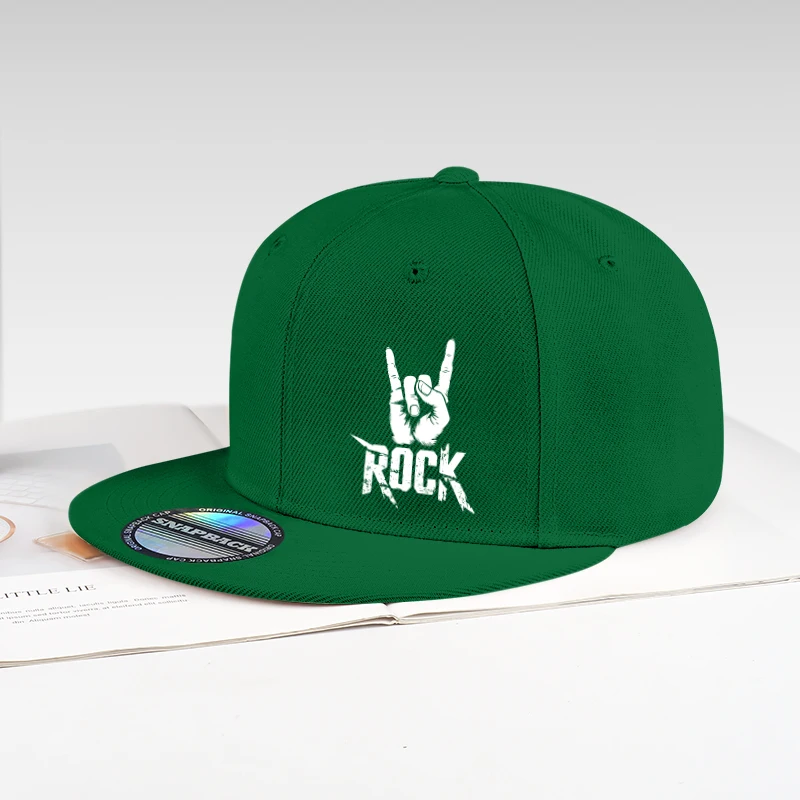 Coole Rock-Baseballkappe mit Handdruck, schwarz, Snapback, verstellbar, lässig, Hip-Hop, Outdoor, Unisex, mit harter Krempe, für Herren – Detail 4