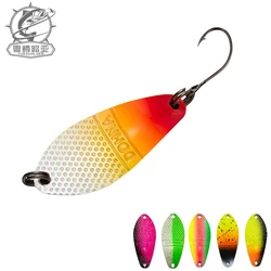 Peche Leurre Pesca Spoon about 3g 30mm Colorful Spoon Bait Copper Stream Metal Fishing Lure Swimbait For Trout Chub Perch Salmon