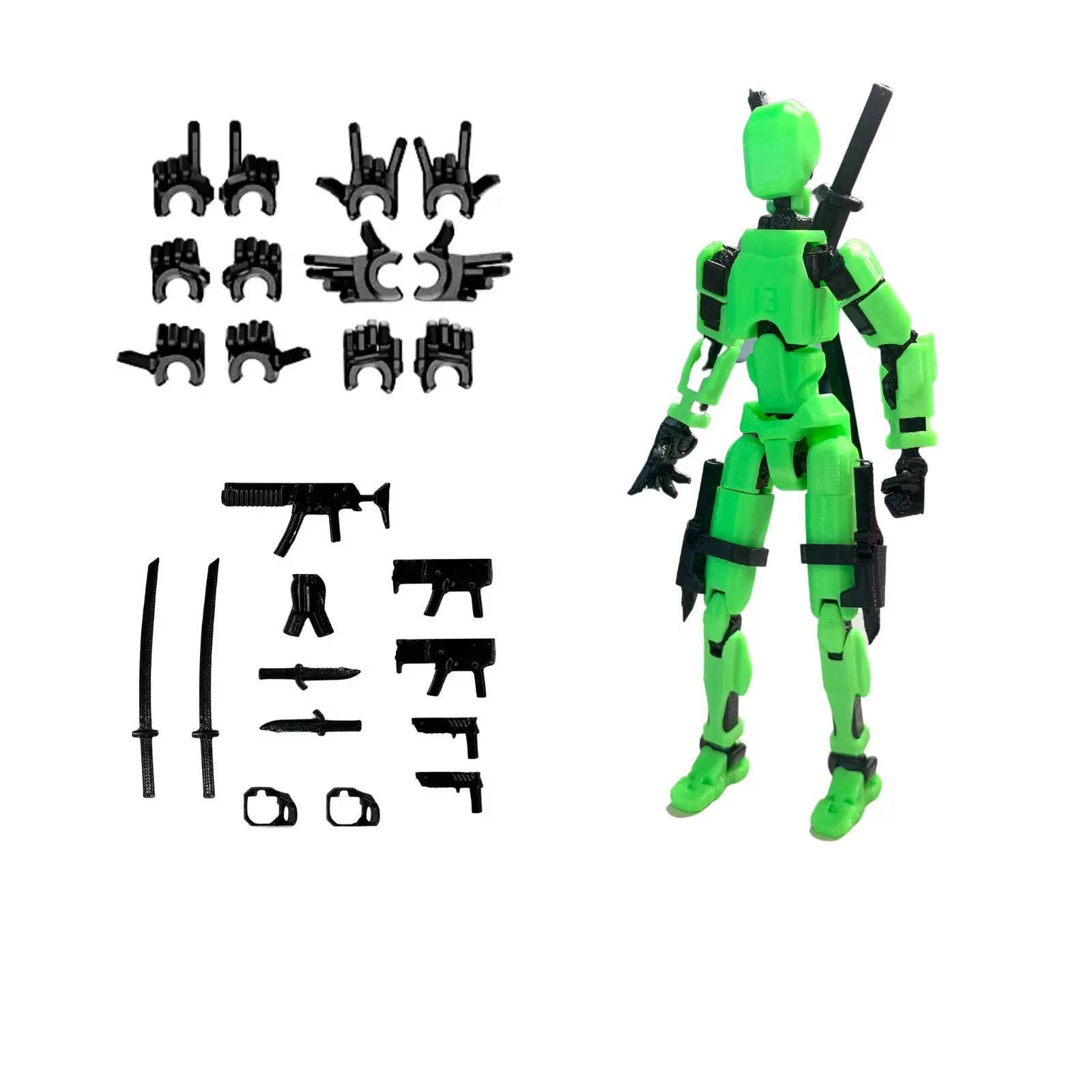 Com lotes de acessórios brinquedos imprimíveis 3d boneca da sorte multi-articular figura de ação móvel manequim boneca diy brinquedo decorativo de mesa