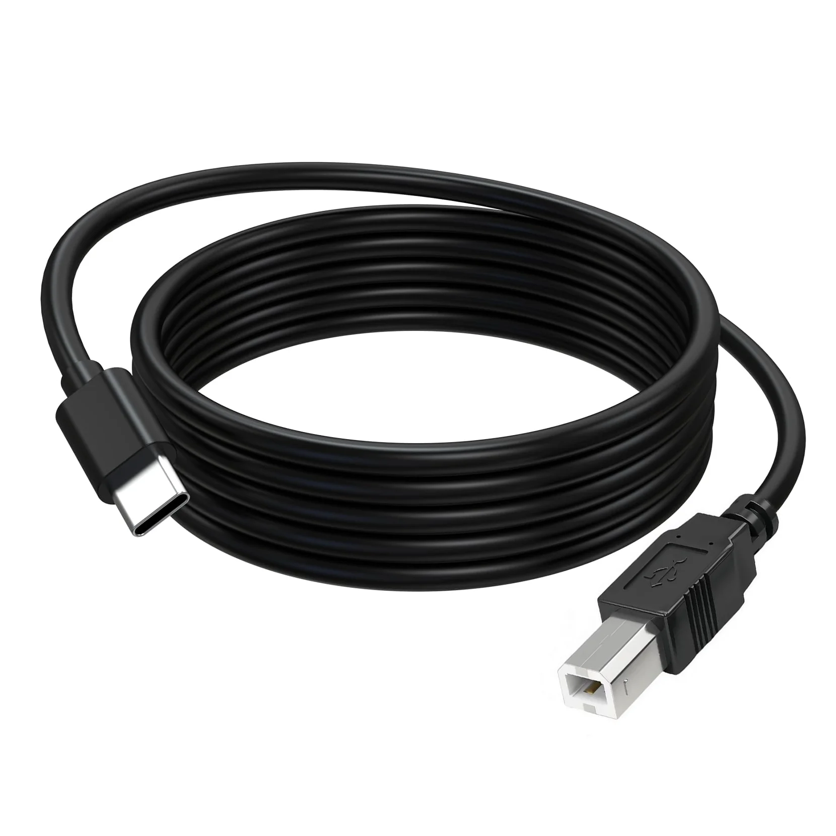 

USB 2.0 Type-C to B Printer Cable Type-B to USB-C Adapter for Laptop/Epson/HP/Canon Printer/Yamaha/MIDI Keyboard/DJ Controller