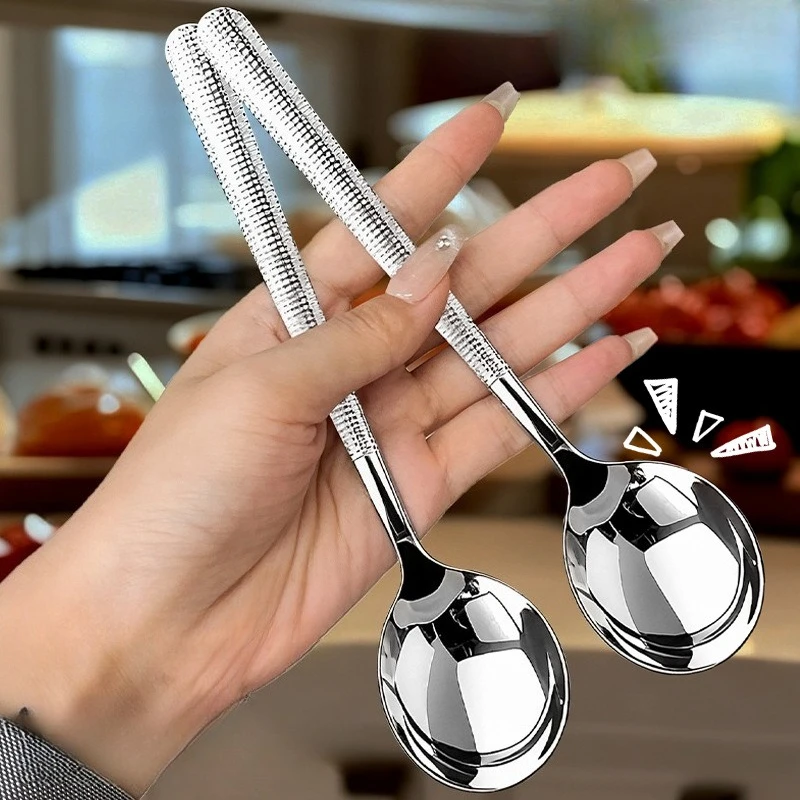 Stainless Steel Long-handled Soup Spoon Kitchen High-end Small Spoon Home Creative Ins Extension