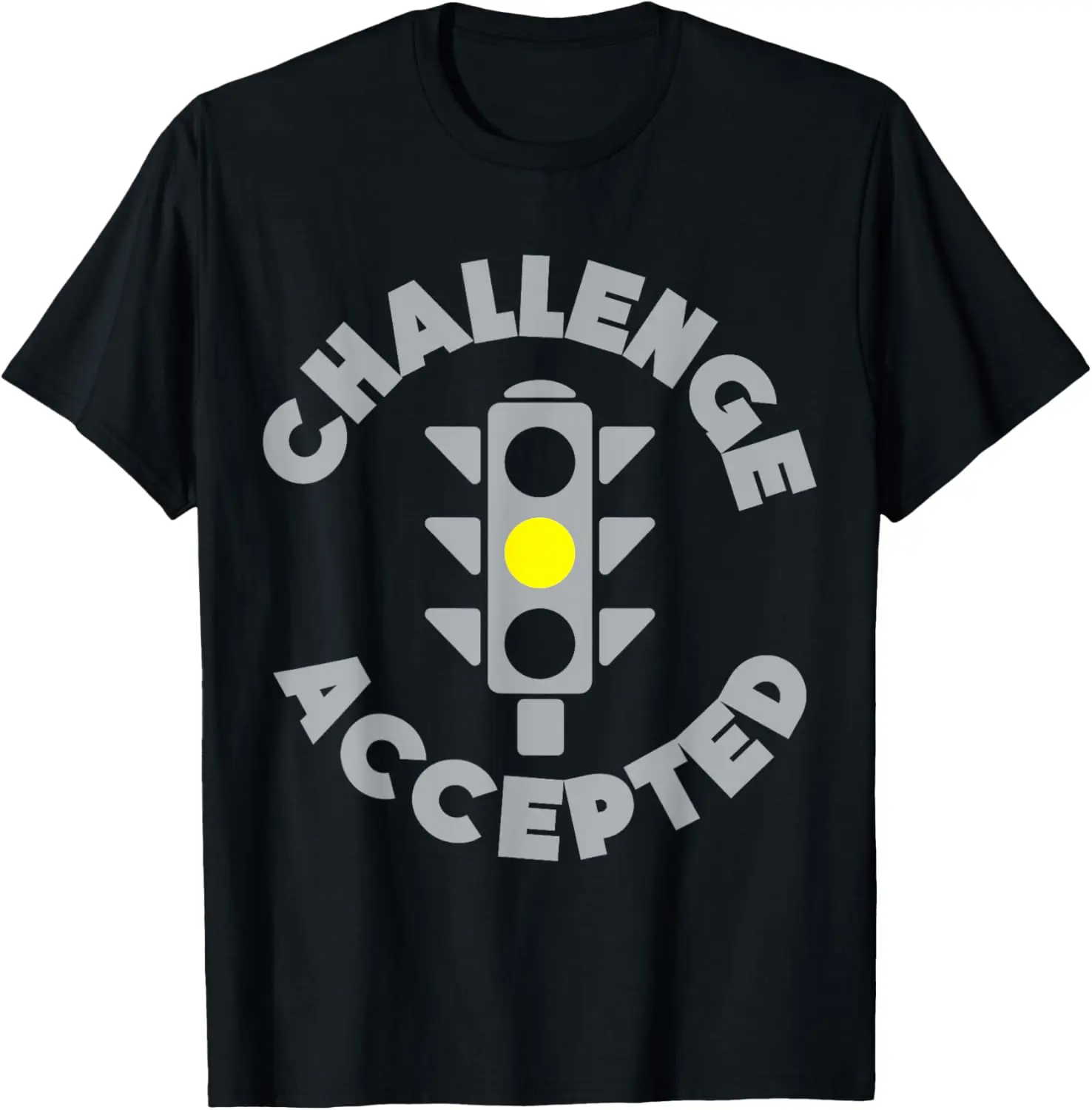 

Футболка Funny Challenge Accepted Yellow Light Car Racing
