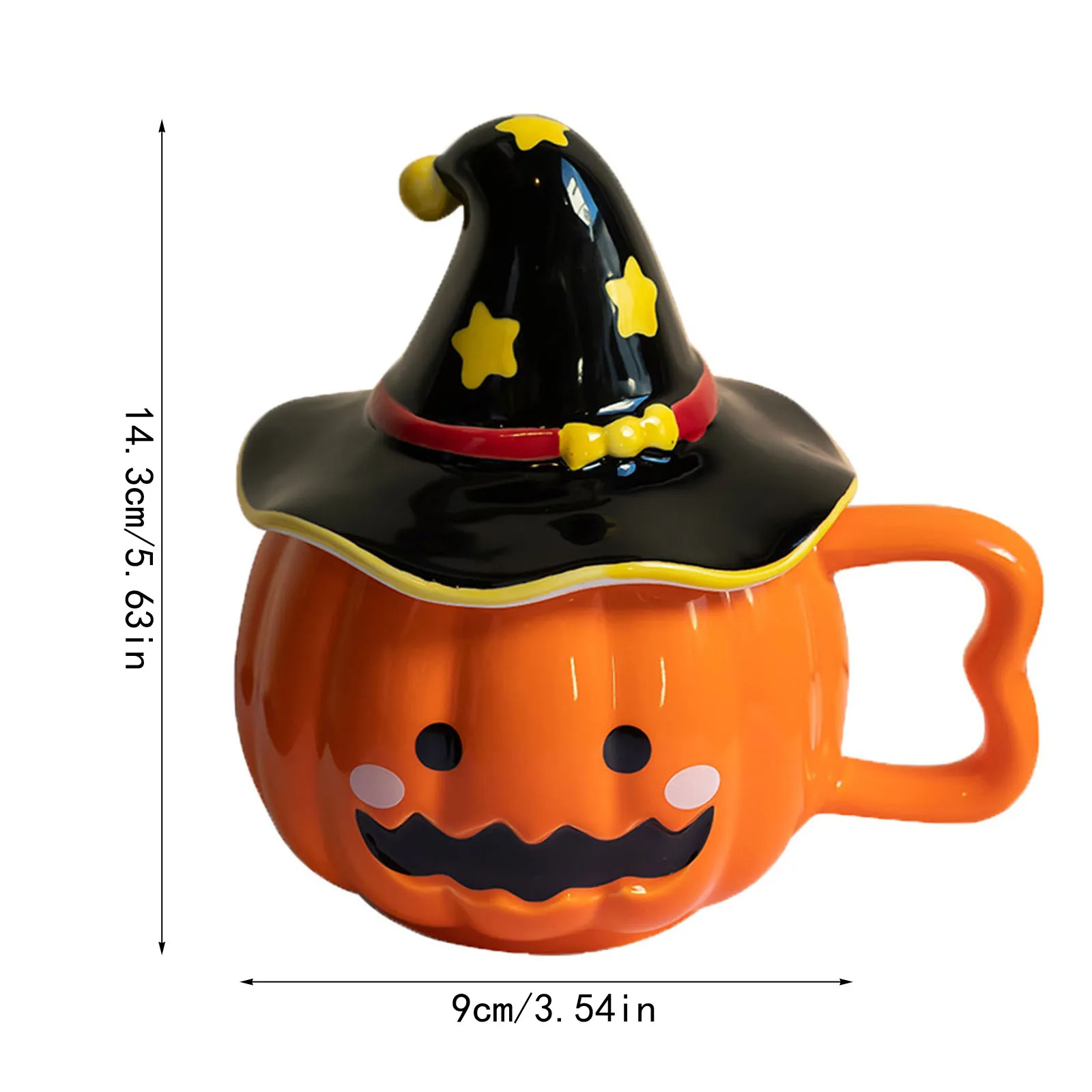 كوب اليقطين للهالوين، كوب قهوة من السيراميك مع غطاء، هدية مثالية مناسبة للأصدقاء والأطفال وأعياد الميلاد
