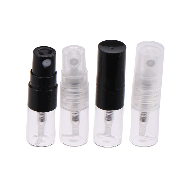 5pcs  High Quality 1ML Portable Glass Perfume Spray Refillable Bottle Direct Pumping Sample Dispenser Fine Spray Press