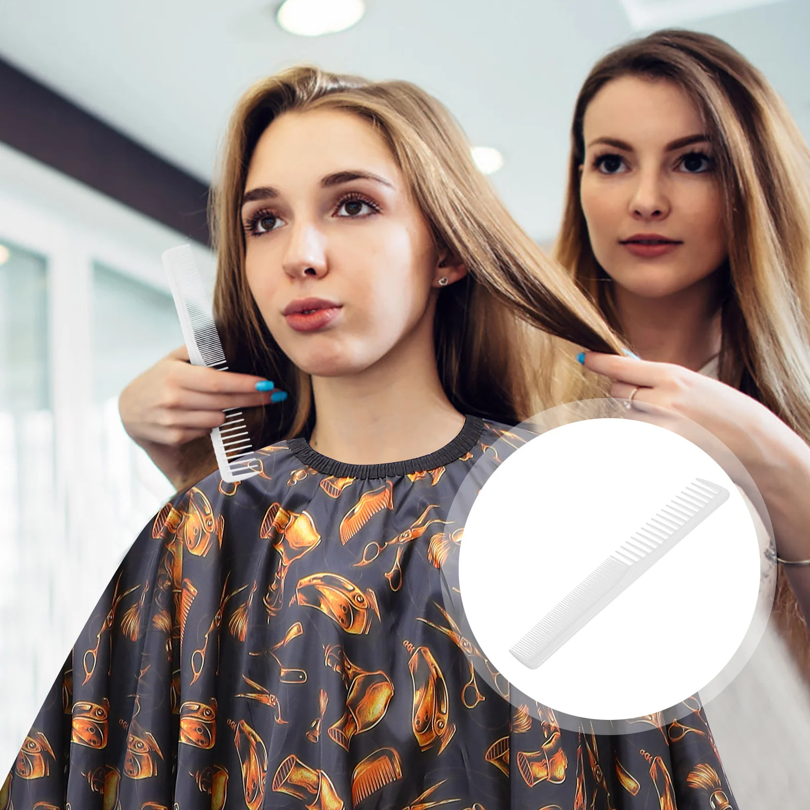 

Professional Hair Comb White Unbreakable ABS Anti-Static Haircut Barber Styling Comb for Home Hotel Salon Thick Curly Straight