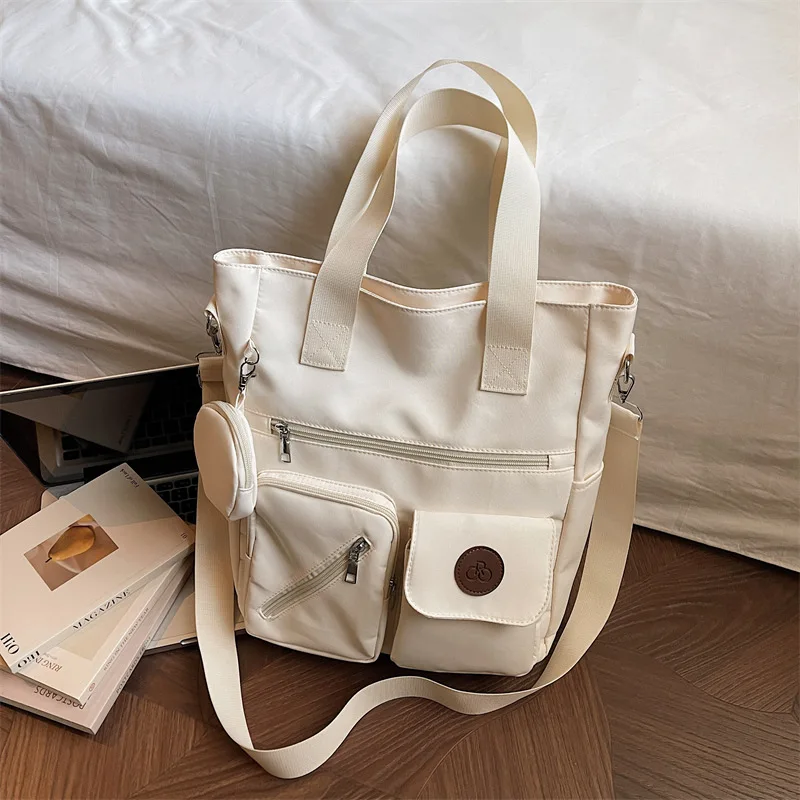 

Новая текстура, простые универсальные сумки через плечо для женщин, нейлоновая сумка-тоут большой емкости, многофункциональная рабочая сумка для поездок на работу