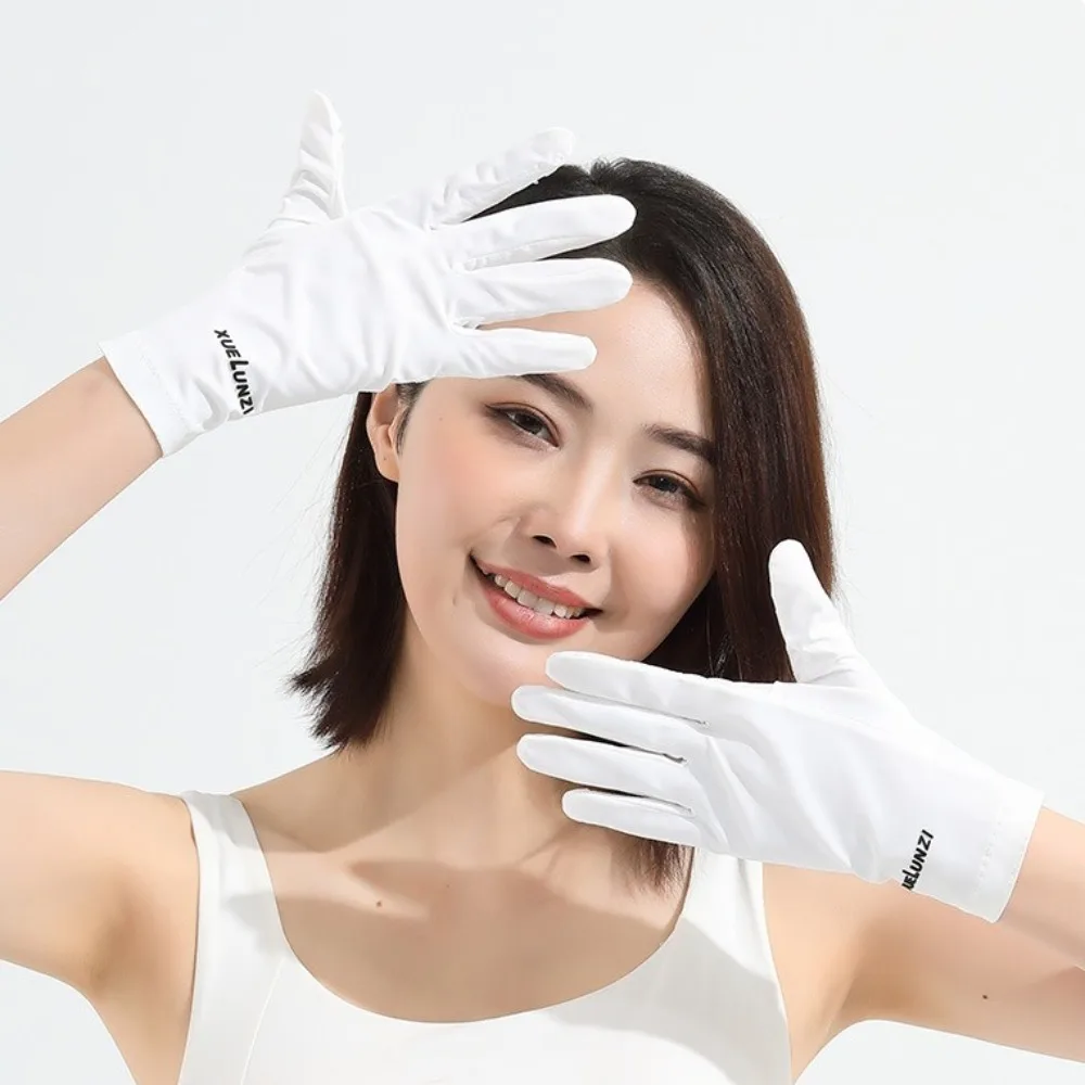 Новые перчатки из ледяного шелка с сенсорным экраном, анти-УФ-откидные перчатки для вождения с откидными пальцами, нескользящие высокоэластичные варежки для вождения для женщин и мужчин