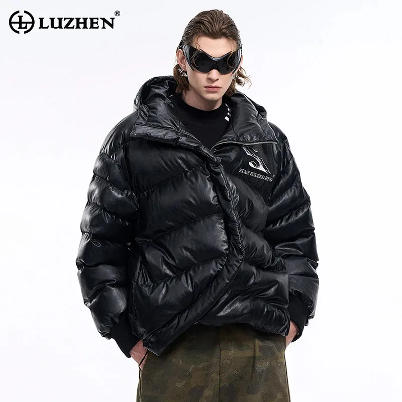 LUZHEN Irregular Design Men Winter Thick Padded Jackets Casual High End Warm Windproof Clothes Outerwear New American LZ8044