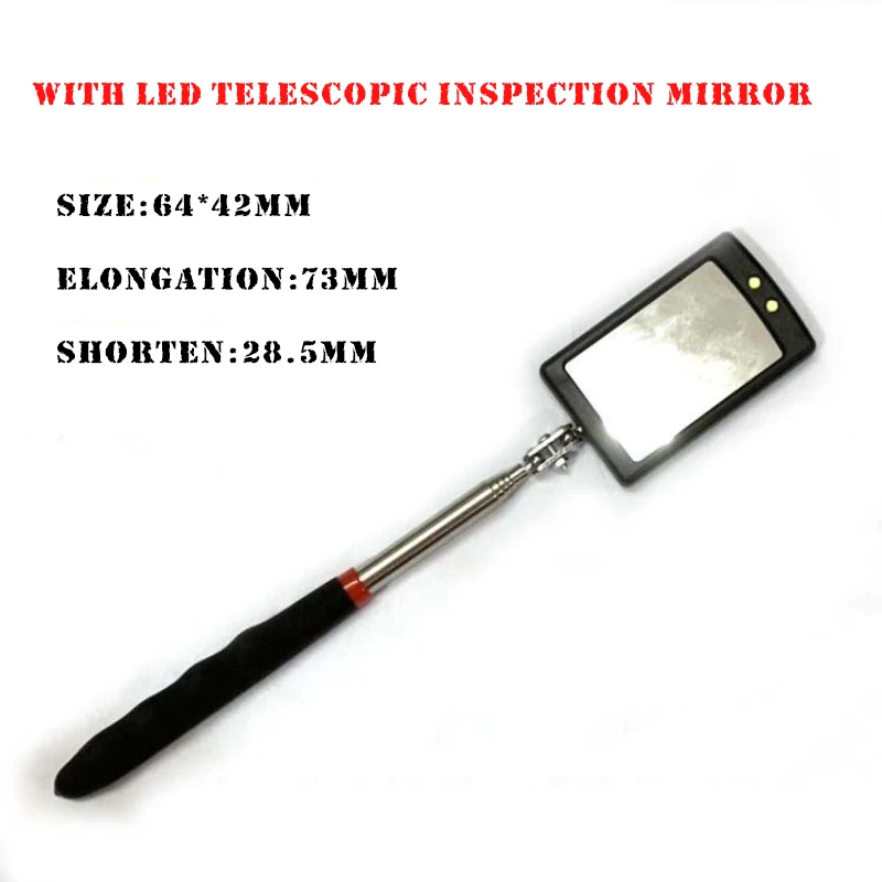 Auto LED Light Extendible Inspection Mirror Endoscope Car Chassis Angle View Automotive Telescopic Detection Tool Equipment