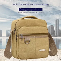 Men's Shoulder Bag Canvas Men's Sling Bag Messenger Shoulder Crossbody Bags Large Capacity Handbags Multifunctional