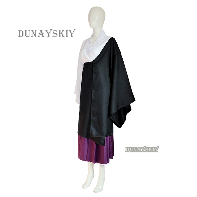 أزياء أنيمي Jujutsu Uraume التأثيرية مع شعر أبيض قصير للهالوين وعيد الميلاد مجموعة كاملة من أزياء قبعة شعر مستعار موحدة