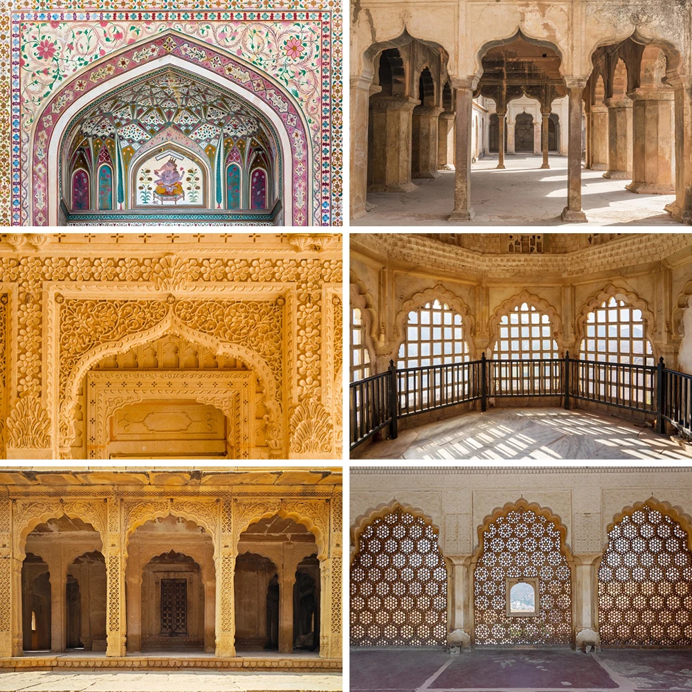 Vintage Moroccan Palace Photography Background Vaulted Roof Worship Hall Islamic Halal Middle East Arab Building Wall Backdrop