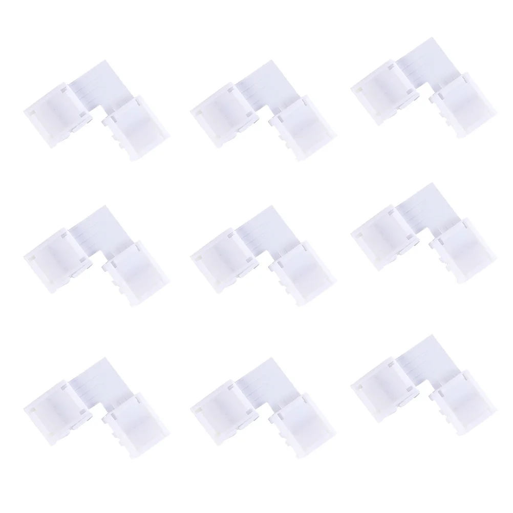 15 قطعة Rgb LED قطاع رابط 90 درجة الزاوية موصل دائم ل 10 مللي متر مرنة LED شرائط مصباح محول موصل الضوء
