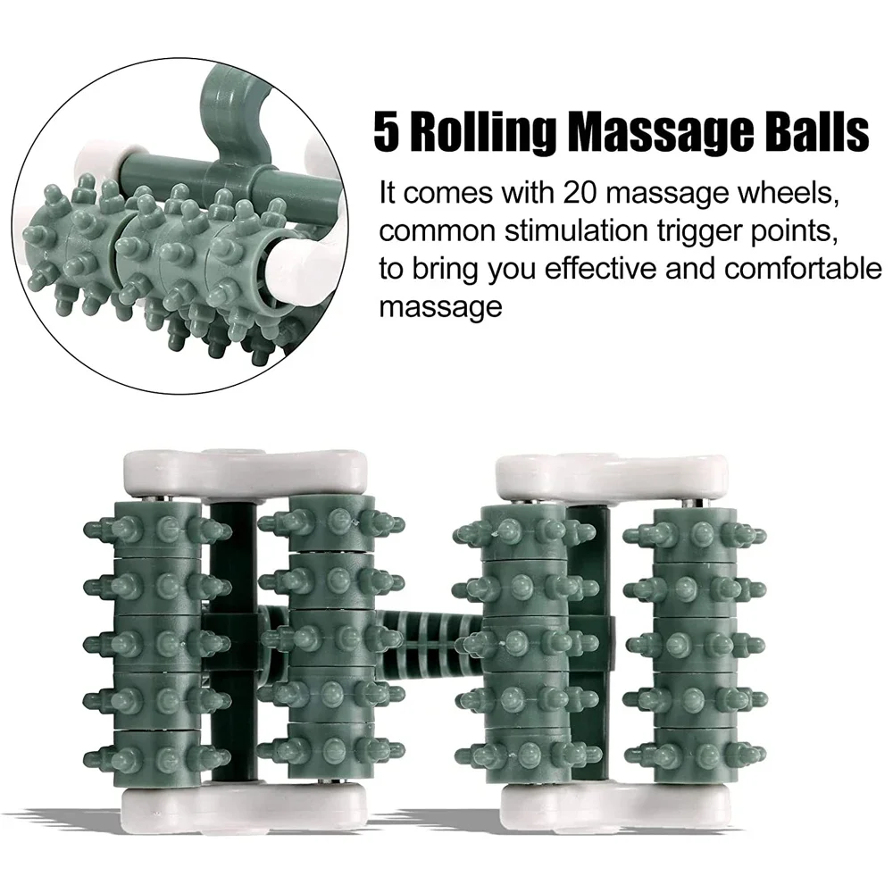 Anti Cellulite Massager Roller, Portable Trigger Point Deep Tissue Myofascial Release for Back, Neck, Waist, Leg Muscle Relax