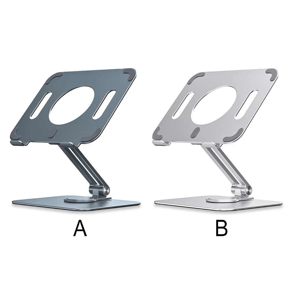 Foldable Tablet Holder Rotation Adjustable Stand Mount Cradle Home Travel Hand Free Laptop Mobile Phone Bracket Silver