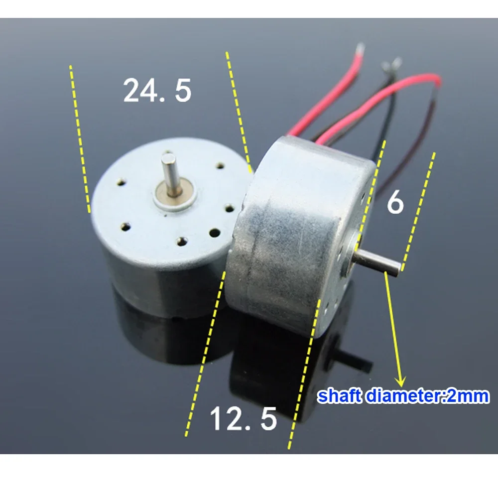 RF-300 DC 3V 5000RPM Round Mini Micro 300 Motor Small Solar Power Motor DIY Fan Toy Model Student Project