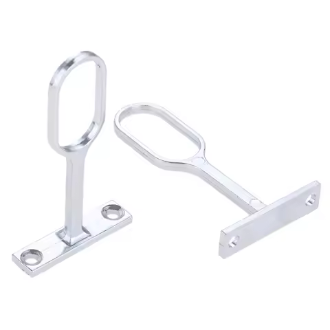 DRELD 2pcs Stainless Steel Wardrobe Rail Support Flange Bracket Hange Clothes Rod Seat Hanger Pipe Bracket 16mm Tube Dia