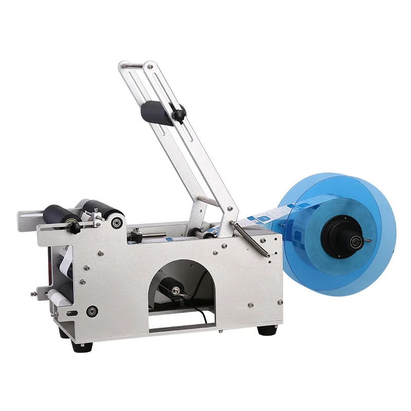 Semi-automatic round bottle labeling machine Household small desktop manual labeling machine