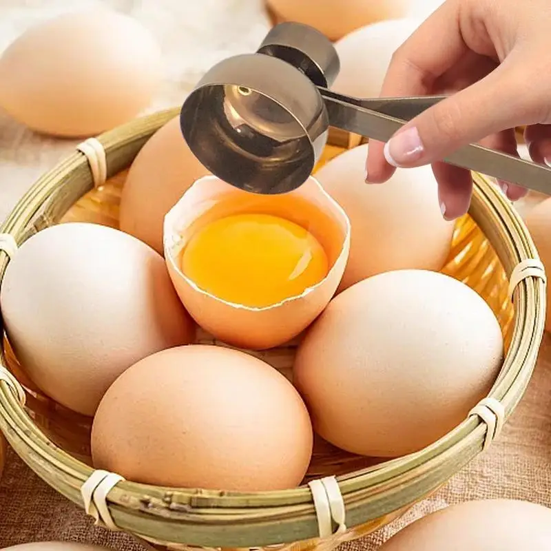 Egg Shell Opener stainless steel Double Head Egg Topper Shell Opener time saving egg breaker for Home Baking Cooking Kitchen