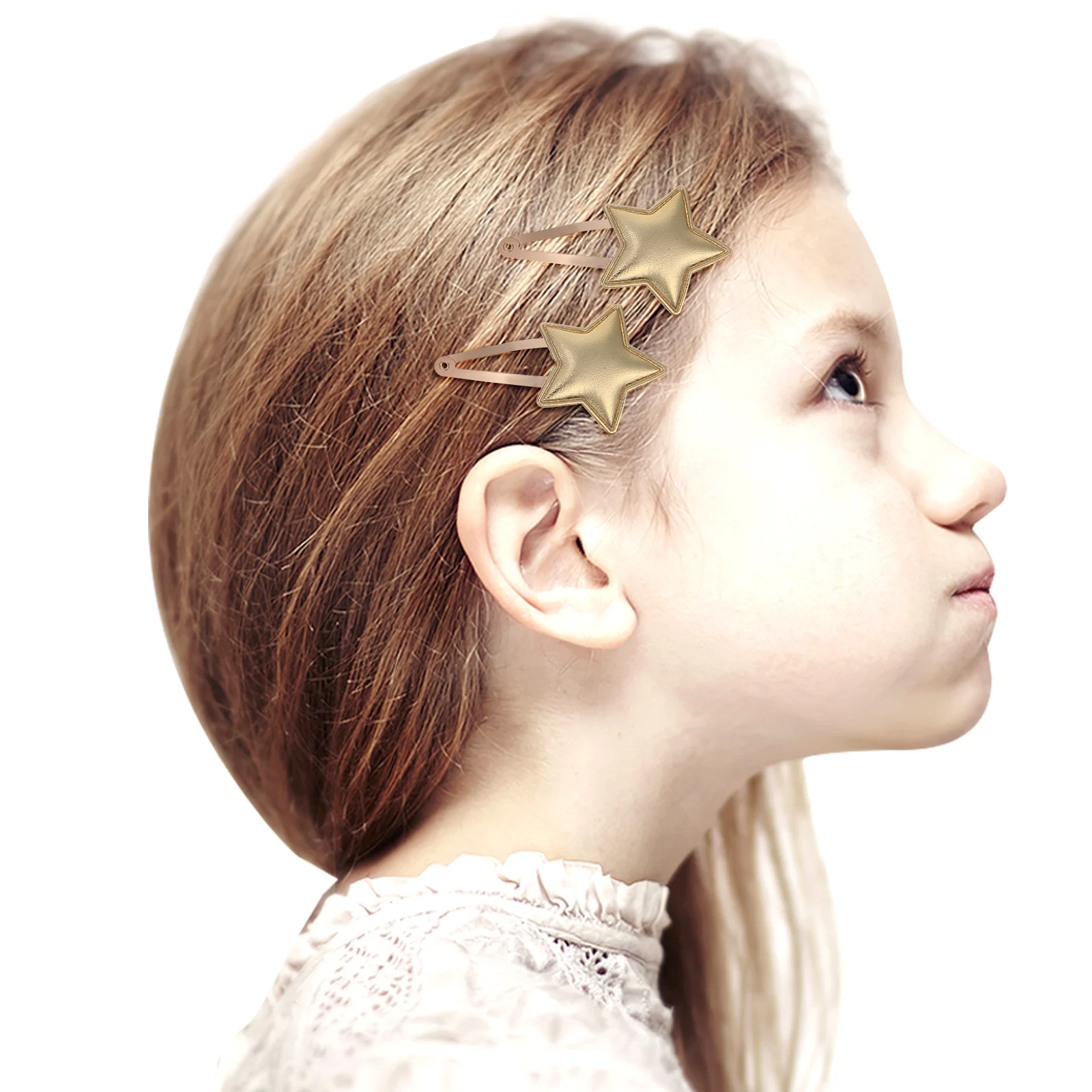 

8 Pairs Hair Clips Toddler Girls Hair Accessories Barrettes Girls Accessories Star Heart Styles Safe Durable Fabric Metal