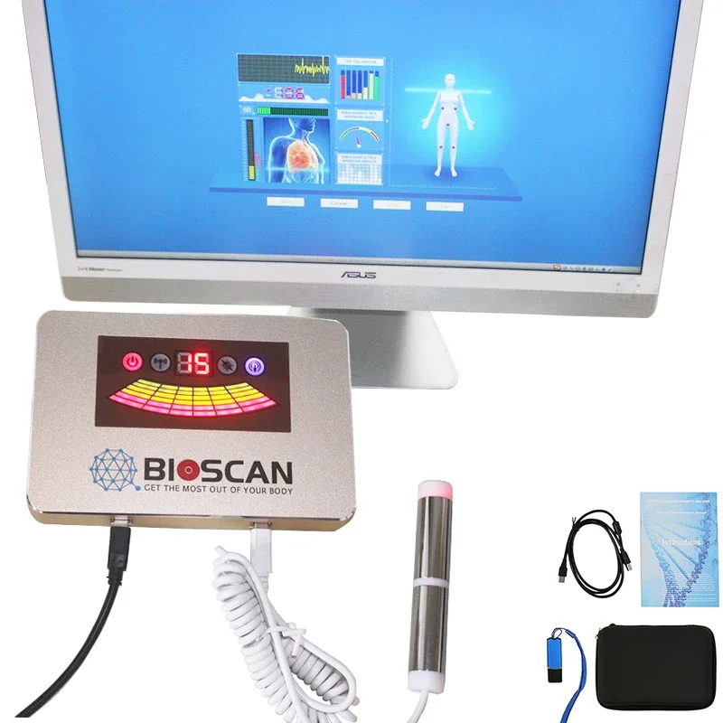 New 52 Reports Quantum Resonance Magnetic Analyzer BIOSCAN Hand Senser Body Analyzer Multiple Languages For Sub-health Test