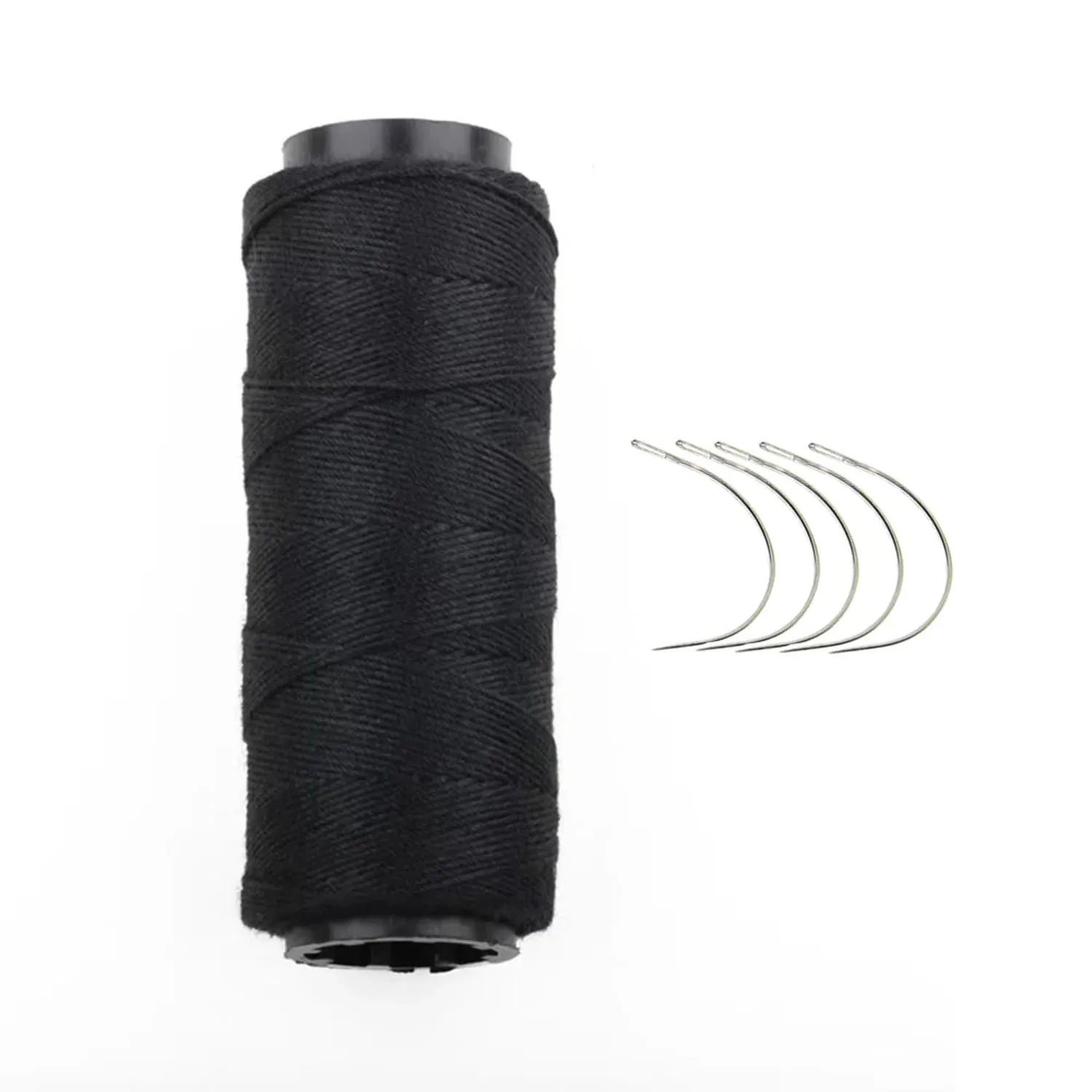 1 conjunto de linha de nylon artesanal, 60m com cinco agulhas tipo c, linha de quatro vale para ligação de peruca, kit especial diy