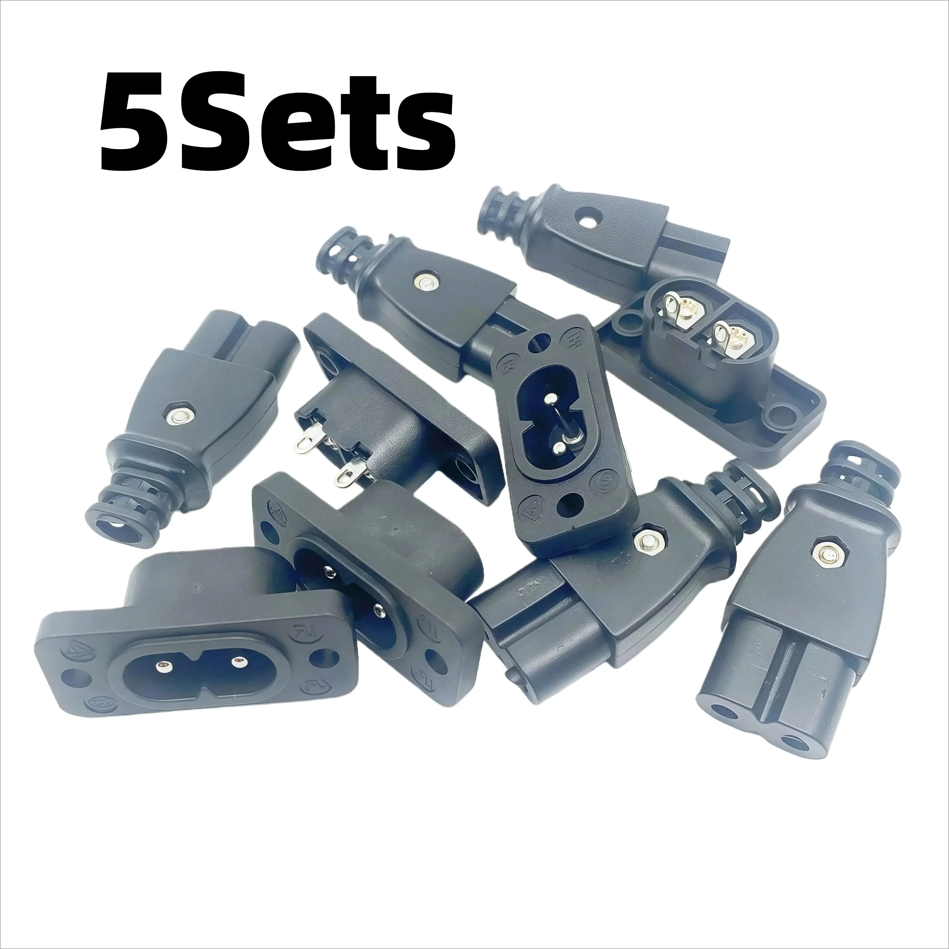 5 セット AC 2.5A 5A 250v C8 オス電源ソケット C7 メスプラグ電源コンセント埋め込み電気コネクタコネクタ 35 ミリメートル * 15 ミリメートル