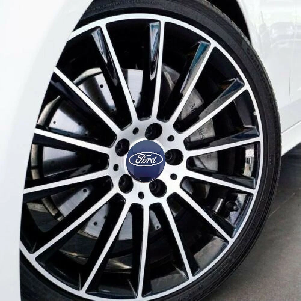 4 X 54MM Car Decorations Center Caps Wheel Hub Cap Blue Center Wheel Cap Kit For Ford Most Models Focus Fiesta Ka Kuga