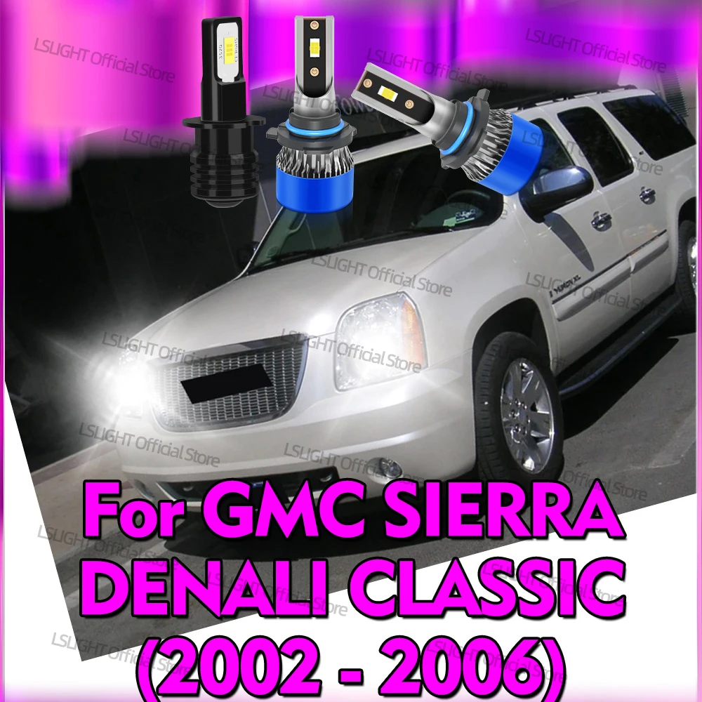 

2/6x Bright White LED Lamps 3570 CSP Headlights 6000K Fog Bulbs For GMC SIERRA DENALI CLASSIC 2002 2003 2004 2005 2006 Headlamps